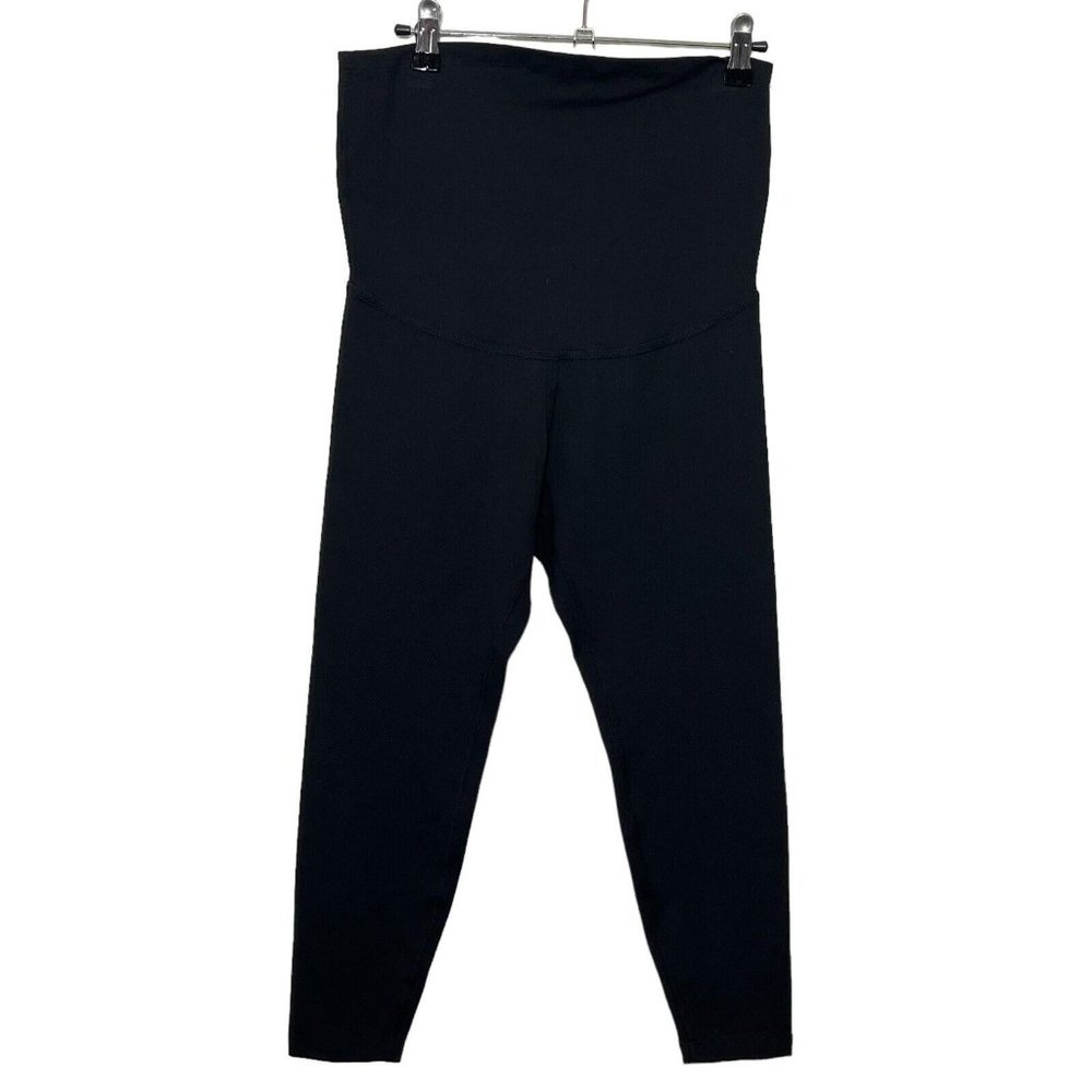 Beyond The Bump Beyond Yoga Leggings Black Supplex Capri Maternity Womens Size L